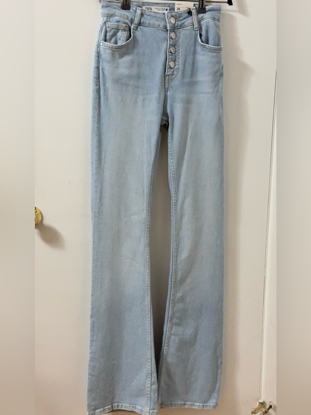Zara Light Blue High-Rise Wide Leg Jeans NWT